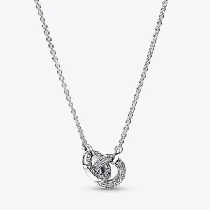 Pandora Signature Verstrengeld Pavé Hanger Ketting - 392736C01-45 (afbeelding voor) Pandora Signature Verstrengeld Pavé Hanger Ketting - 392736C01-45