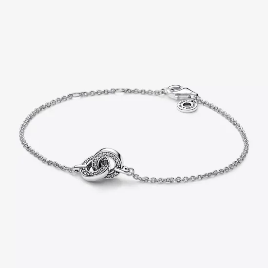 (afbeelding voor) Pandora Signature Verstrengelde Pavé Ketting Armband - 592742C01