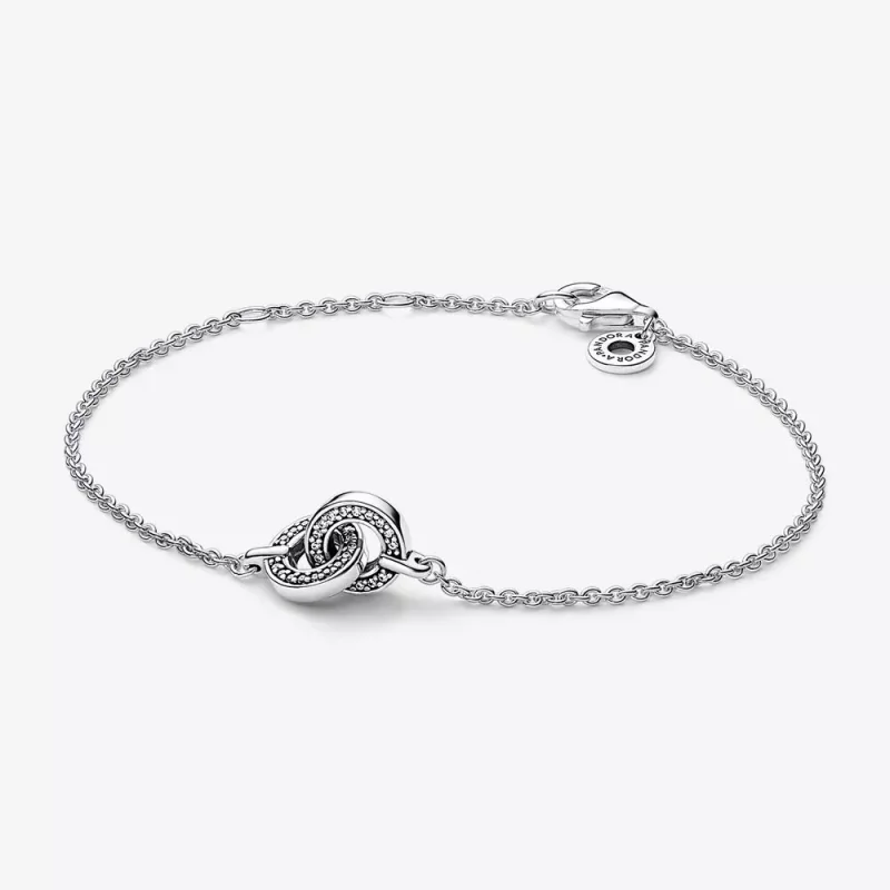 (afbeelding voor) Pandora Signature Verstrengelde Pavé Ketting Armband - 592742C01