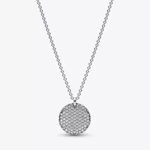 Pandora Tijdloze Pavé Ronde Hanger Ketting - 392632C01-45 (afbeelding voor) Pandora Tijdloze Pavé Ronde Hanger Ketting - 392632C01-45