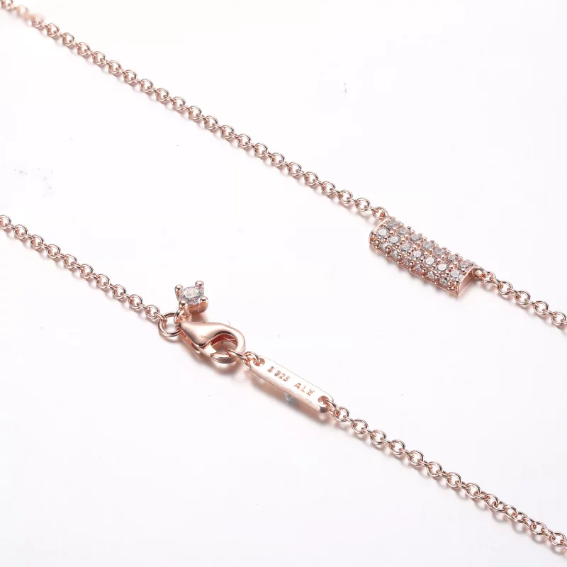(afbeelding voor) Pandora Timeless Pavé Dubbele Rij Balk Halsketting - 382621C01-45 - Bekijken 5