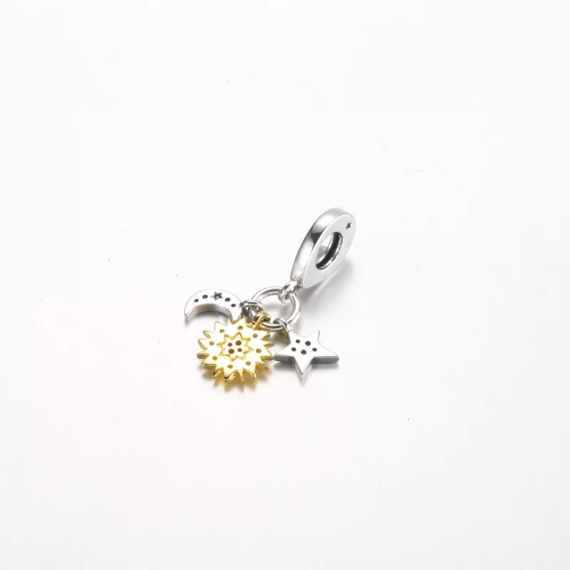 (afbeelding voor) Pandora Twee-Tinten Hemels Triple Dangle Bedel - 762676C01 - Bekijken 3