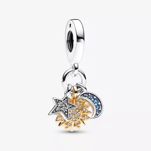 (afbeelding voor) Pandora Twee-Tinten Hemels Triple Dangle Bedel - 762676C01