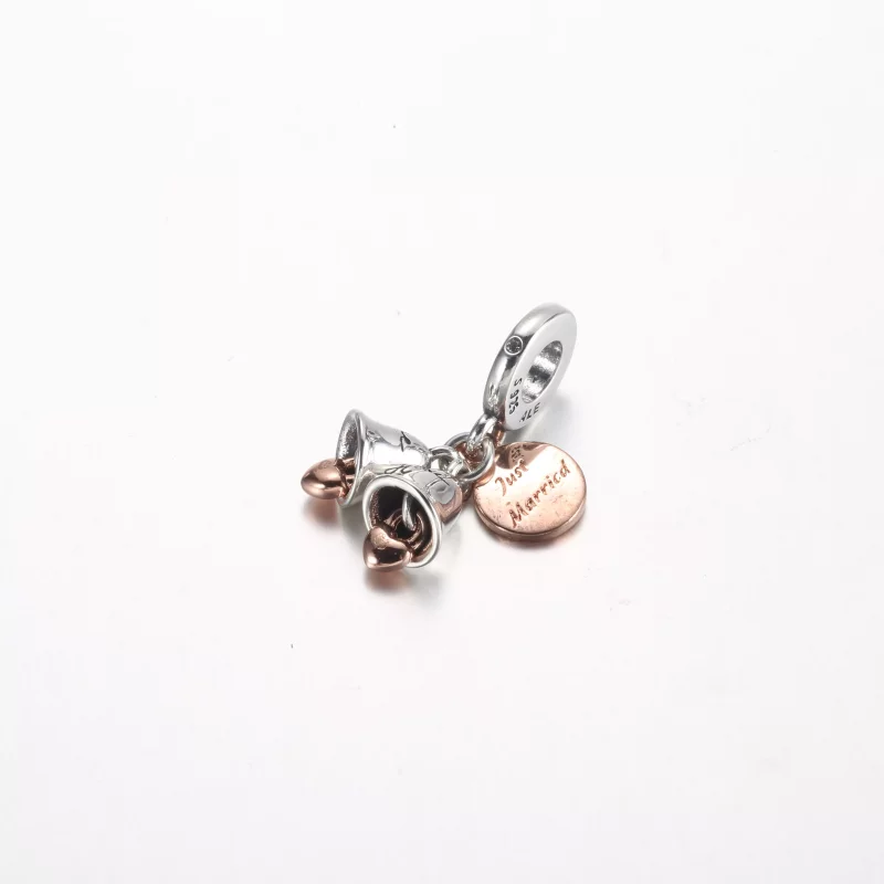 (afbeelding voor) Pandora Twee-Tinten Trouwbelletjes Dubbele Hangbedel - 782592C01 - Bekijken 2