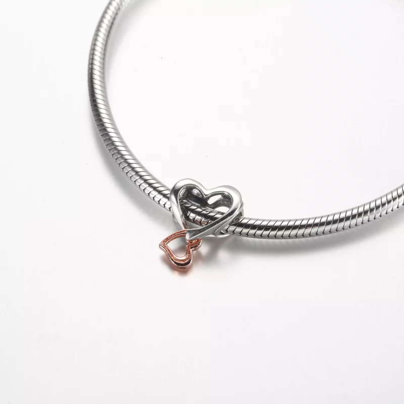 (afbeelding voor) Pandora Twee-Tone Openwork Infinity Hart Bedel - 782642C00 - Bekijken 5