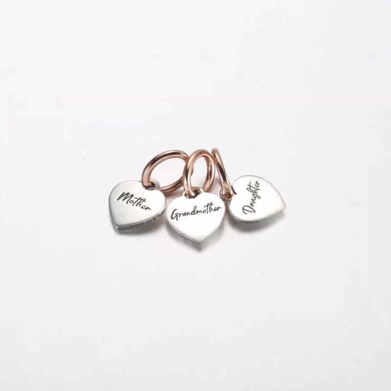 (afbeelding voor) Pandora Twee-tone Splittable Familie Generatie van Harten Triple Dangle Bedel - - Bekijken 2