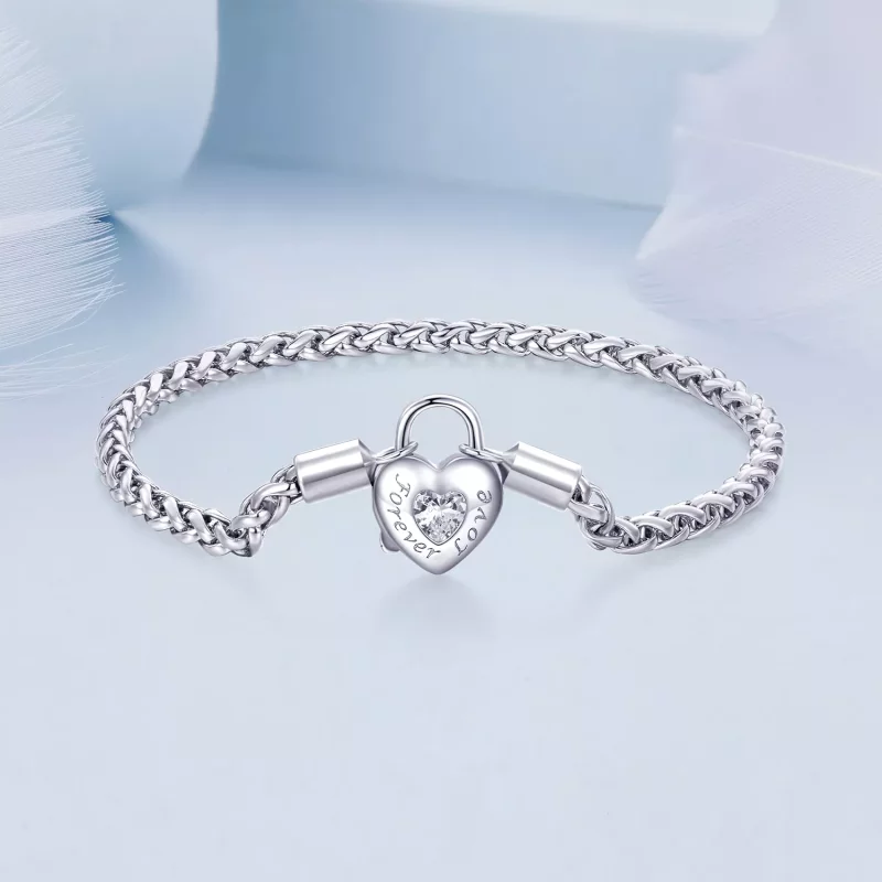 (afbeelding voor) Pandora-achtige hartslot basis kettingarmband - BSB147 - Bekijken 3