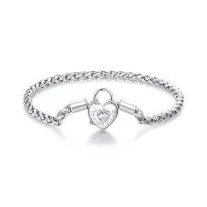 Pandora-achtige hartslot basis kettingarmband - BSB147 (afbeelding voor) Pandora-achtige hartslot basis kettingarmband - BSB147