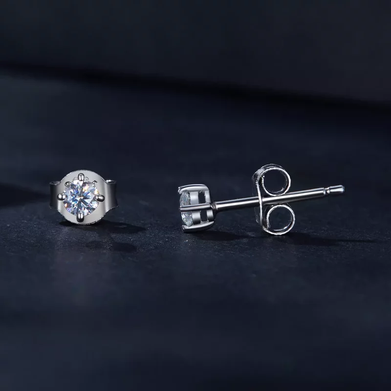 (afbeelding voor) Pandora Stijl 0.1Ct Moissanite Studs Oorbellen (Twee Certificaten) - MSE038 - Bekijken 4