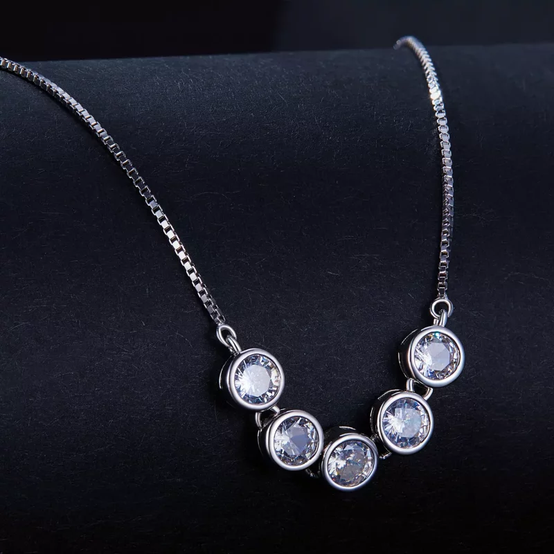 (afbeelding voor) Pandora Stijl 0.3Ct Moissanite Ketting (Één Certificaat) - MSN022 - Bekijken 2