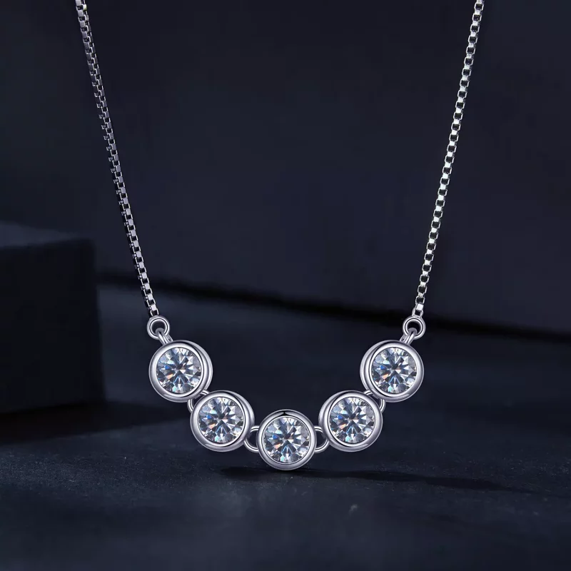 (afbeelding voor) Pandora Stijl 0.3Ct Moissanite Ketting (Één Certificaat) - MSN022 - Bekijken 3