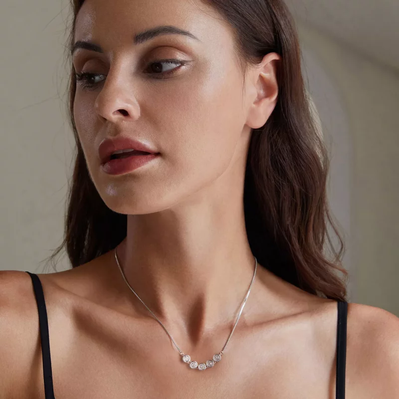 (afbeelding voor) Pandora Stijl 0.3Ct Moissanite Ketting (Één Certificaat) - MSN022 - Bekijken 6
