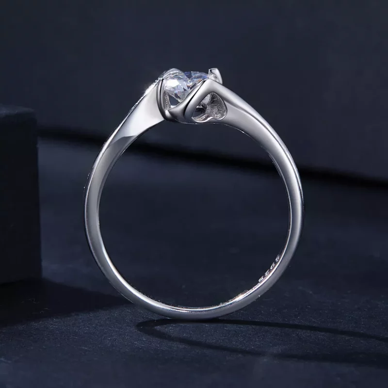 (afbeelding voor) Pandora-stijl 0.5Ct Moissanite Ring (Eén Certificaat) - MSR040 - Bekijken 3