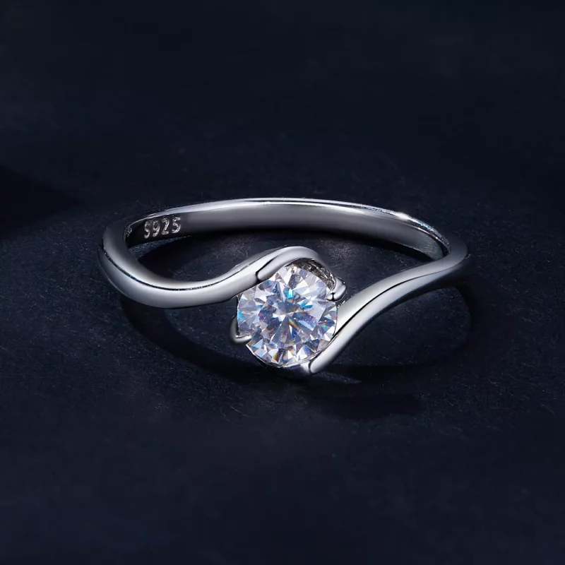 (afbeelding voor) Pandora-stijl 0.5Ct Moissanite Ring (Eén Certificaat) - MSR040 - Bekijken 4