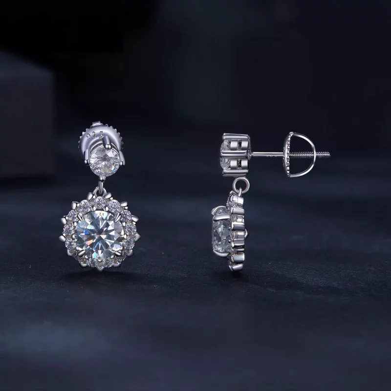 (afbeelding voor) Pandora-stijl 1 karaat Moissanite-stekeroorbellen - MSE028 - Bekijken 3