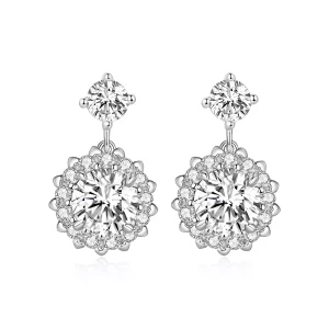 (afbeelding voor) Pandora-stijl 1 karaat Moissanite-stekeroorbellen - MSE028