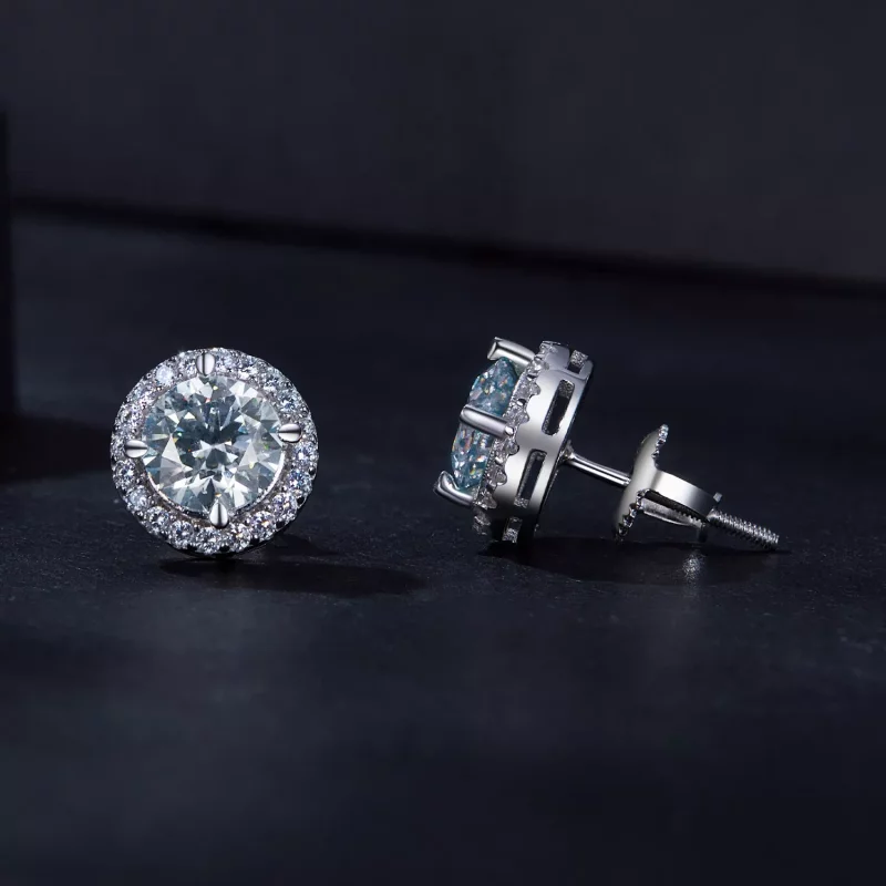 (afbeelding voor) Pandora stijl 1-karaats Moissanite Studs Oorbellen (Twee Certificaten) - MSE039 - Bekijken 4