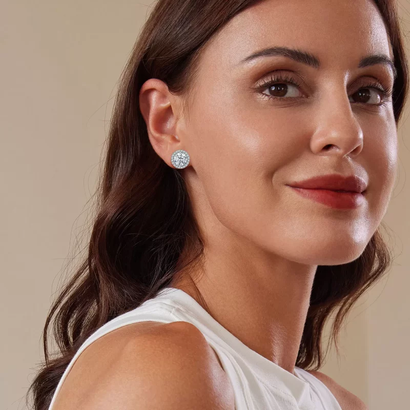 (afbeelding voor) Pandora stijl 1-karaats Moissanite Studs Oorbellen (Twee Certificaten) - MSE039 - Bekijken 6