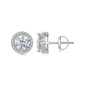 Pandora stijl 1-karaats Moissanite Studs Oorbellen (Twee Certificaten) - MSE039 (afbeelding voor) Pandora stijl 1-karaats Moissanite Studs Oorbellen (Twee Certificaten) - MSE039