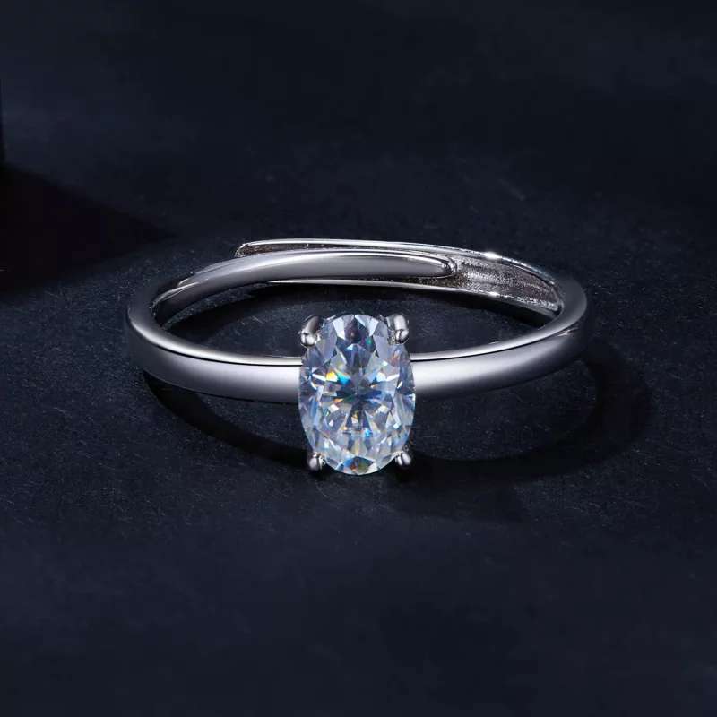 (afbeelding voor) Pandora Stijl 1Ct Ei-vormige Moissanite Ring (Eén Certificaat) - MSR039 - Bekijken 3