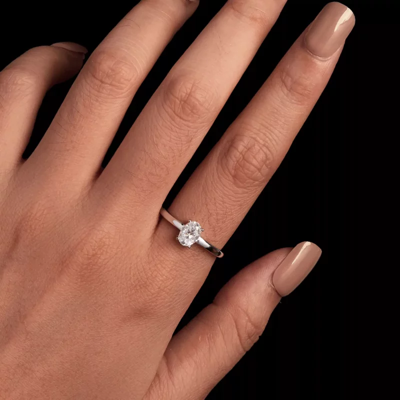 (afbeelding voor) Pandora Stijl 1Ct Ei-vormige Moissanite Ring (Eén Certificaat) - MSR039 - Bekijken 4