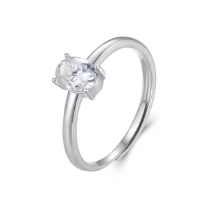 Pandora Stijl 1Ct Ei-vormige Moissanite Ring (Eén Certificaat) - MSR039 (afbeelding voor) Pandora Stijl 1Ct Ei-vormige Moissanite Ring (Eén Certificaat) - MSR039