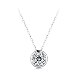 (afbeelding voor) Pandora-stijl 1Ct Moissanite Ketting (Eén Certificaat) - MSN021