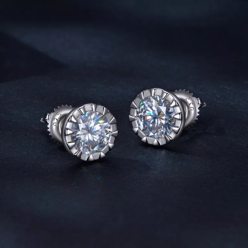 (afbeelding voor) Pandora Stijl 1Ct Moissanite Studs Oorbellen - MSE027 - Bekijken 2