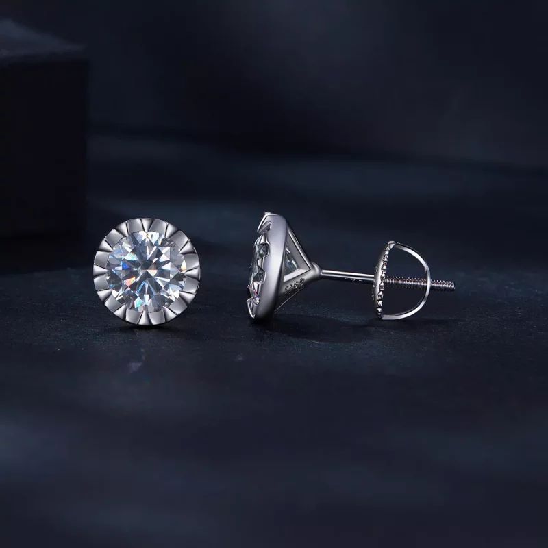 (afbeelding voor) Pandora Stijl 1Ct Moissanite Studs Oorbellen - MSE027 - Bekijken 3