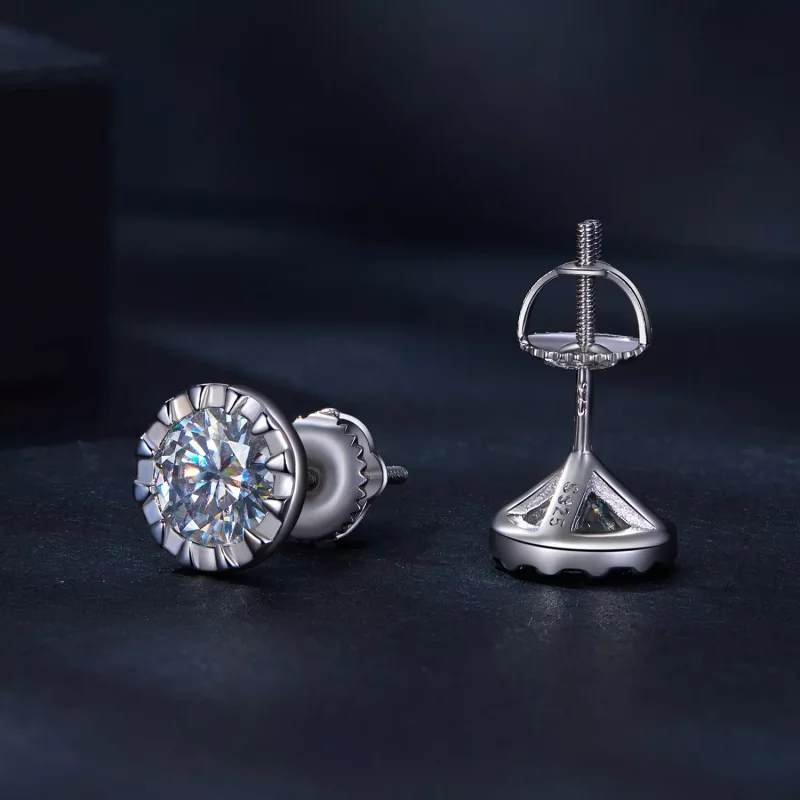 (afbeelding voor) Pandora Stijl 1Ct Moissanite Studs Oorbellen - MSE027 - Bekijken 4