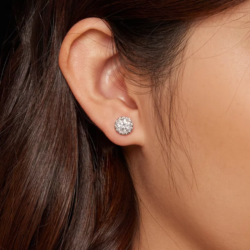 (afbeelding voor) Pandora Stijl 1Ct Moissanite Studs Oorbellen - MSE027 - Bekijken 6
