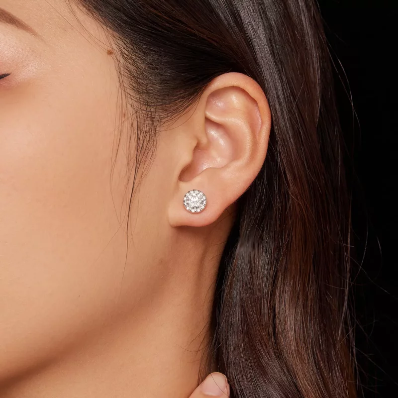 (afbeelding voor) Pandora Stijl 1Ct Moissanite Studs Oorbellen - MSE027 - Bekijken 7