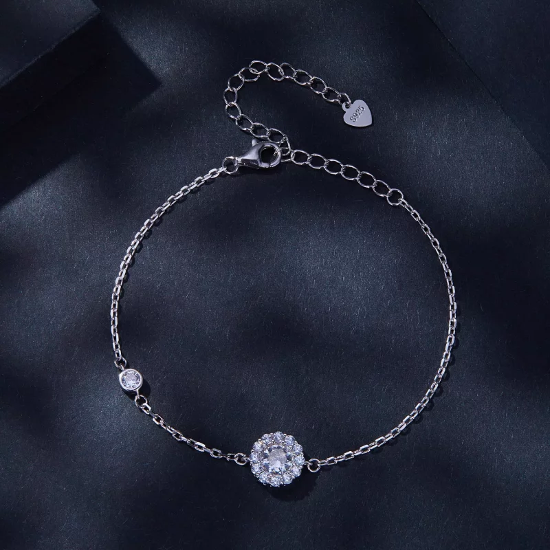 (afbeelding voor) Pandora Stijl Armband met Eén Karaat Simpel Ontwerp (Eén Certificaat) - MSB007 - Bekijken 3