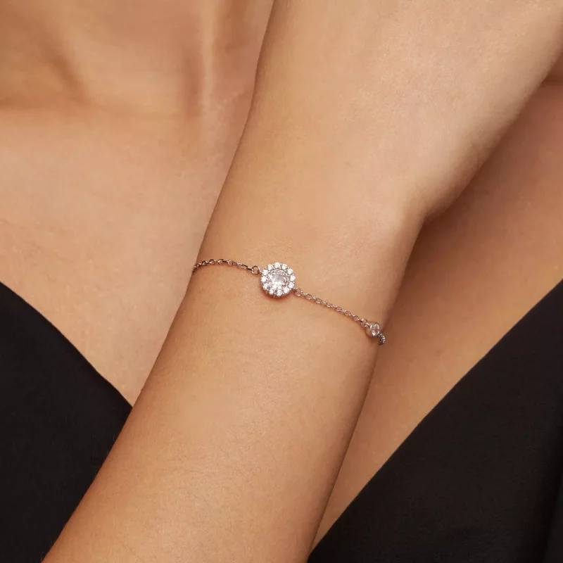 (afbeelding voor) Pandora Stijl Armband met Eén Karaat Simpel Ontwerp (Eén Certificaat) - MSB007 - Bekijken 4