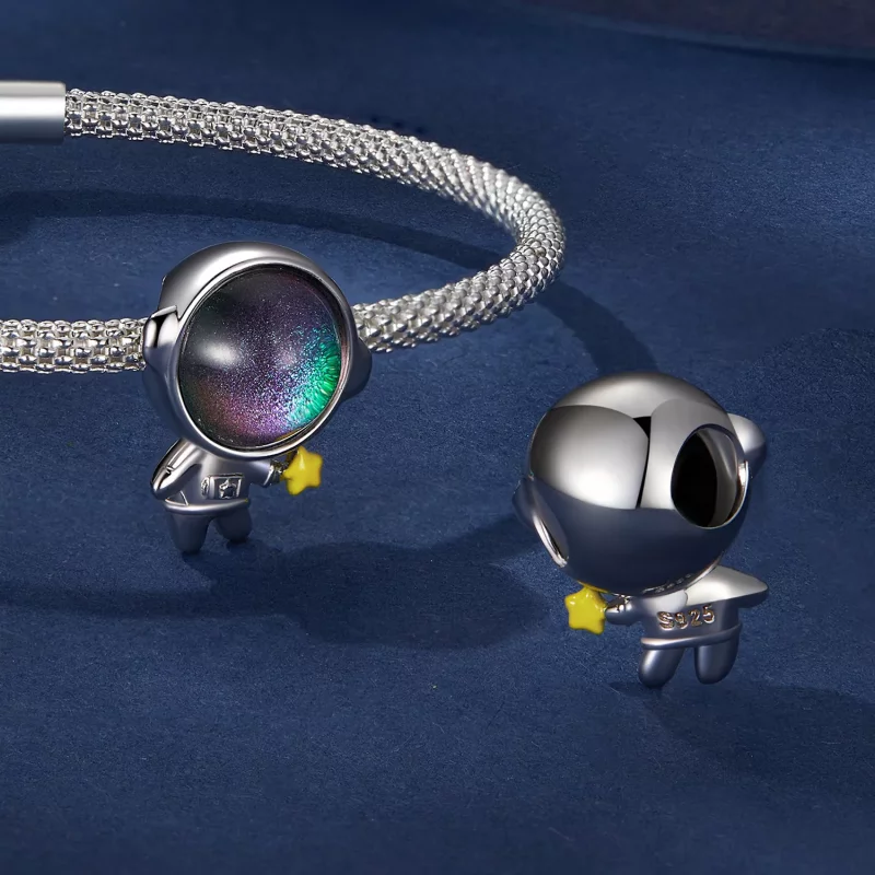 (afbeelding voor) Pandora Stijl Astronaut Ster Bedel - BSC793 - Bekijken 4