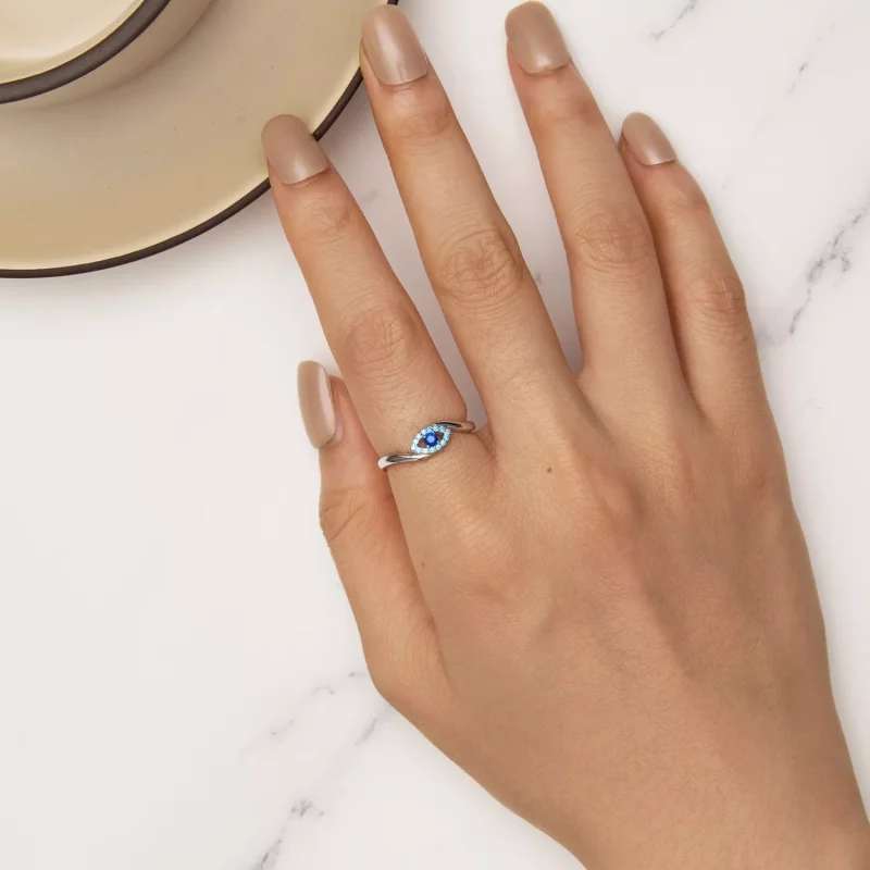 (afbeelding voor) Pandora stijl Beschermende Demon Oog Ring - SCR947 - Bekijken 5