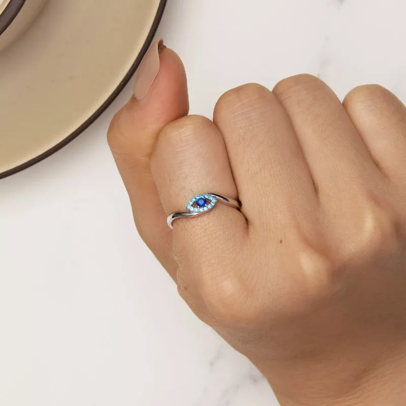 (afbeelding voor) Pandora stijl Beschermende Demon Oog Ring - SCR947 - Bekijken 6