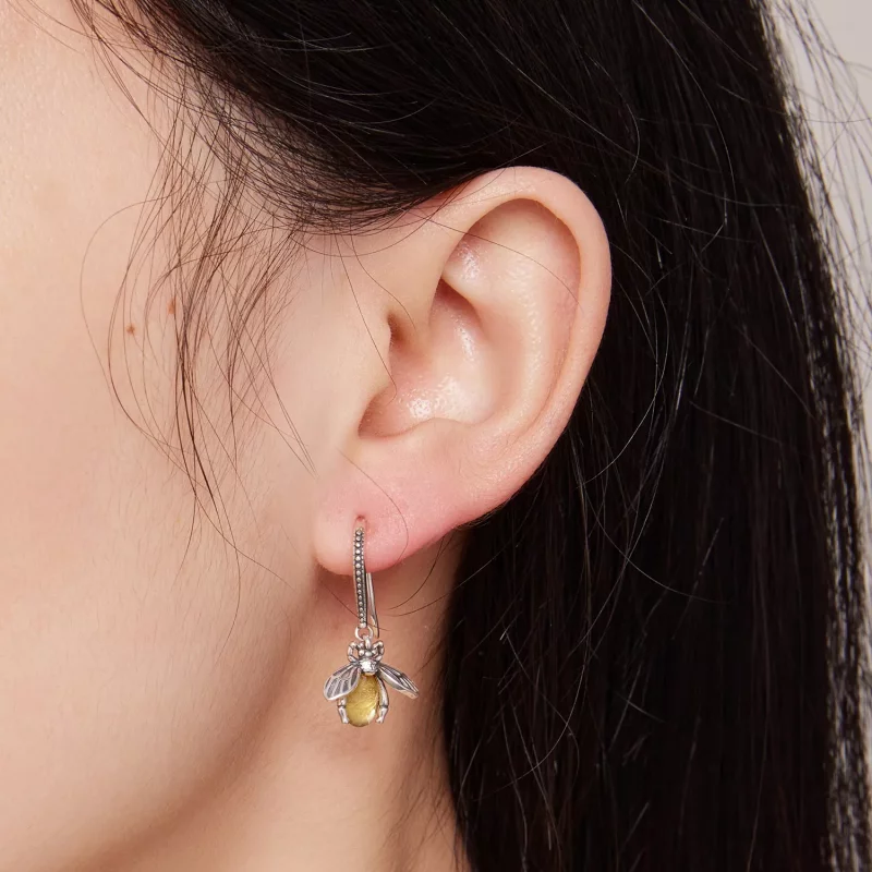(afbeelding voor) Pandora Stijl Bij Dangle Oorbellen - SCE1570 - Bekijken 5