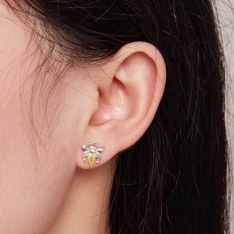 (afbeelding voor) Pandora-stijl Bijen Twee Draag Studs Oorbellen - SCE1580 - Bekijken 7