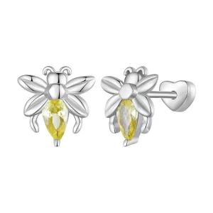 (afbeelding voor) Pandora-stijl Bijen Twee Draag Studs Oorbellen - SCE1580