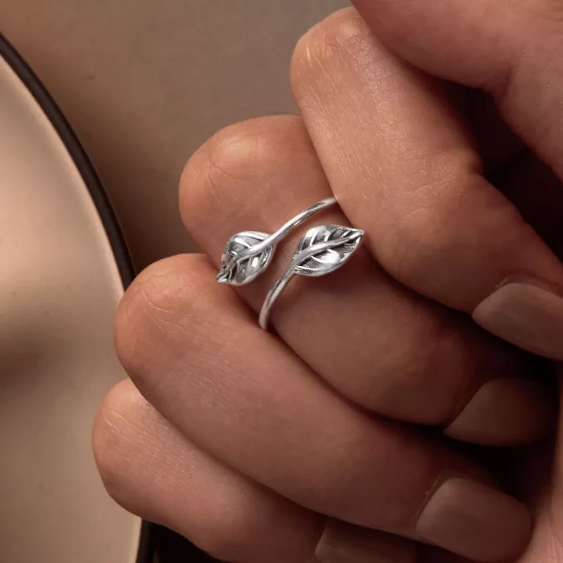 (afbeelding voor) Pandora Stijl Blad Openingsring - SCR975-E - Bekijken 6