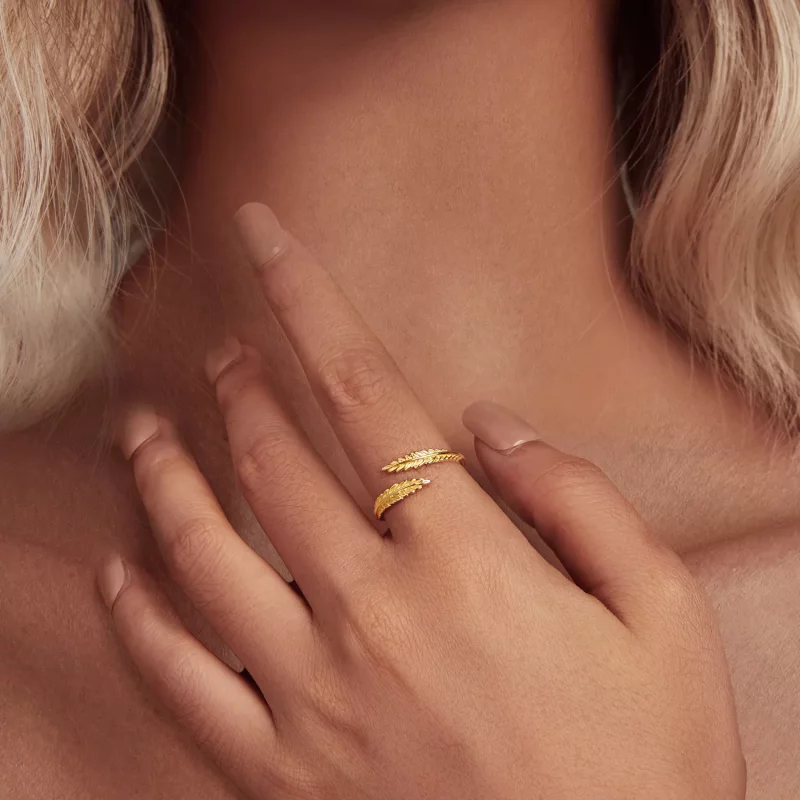 (afbeelding voor) Pandora Stijl Bladeren Open Ring - BSR485-E - Bekijken 4