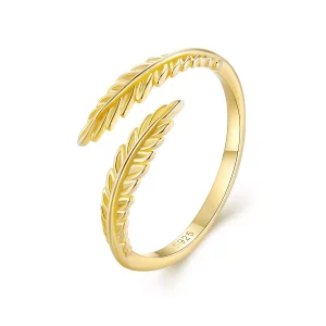 Pandora Stijl Bladeren Open Ring - BSR485-E (afbeelding voor) Pandora Stijl Bladeren Open Ring - BSR485-E