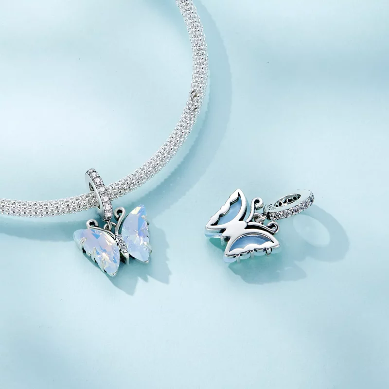 (afbeelding voor) Pandora-stijl Blauwe Aurora Vlinder Hanger - SCC2305 - Bekijken 4