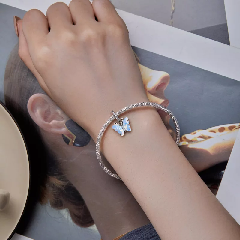 (afbeelding voor) Pandora-stijl Blauwe Aurora Vlinder Hanger - SCC2305 - Bekijken 5