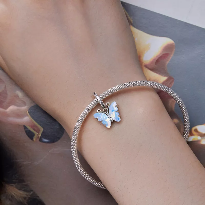 (afbeelding voor) Pandora-stijl Blauwe Aurora Vlinder Hanger - SCC2305 - Bekijken 6