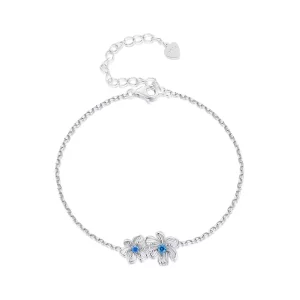 (afbeelding voor) Pandora Stijl Blauwe Bloem Ketting Armband - BSB138
