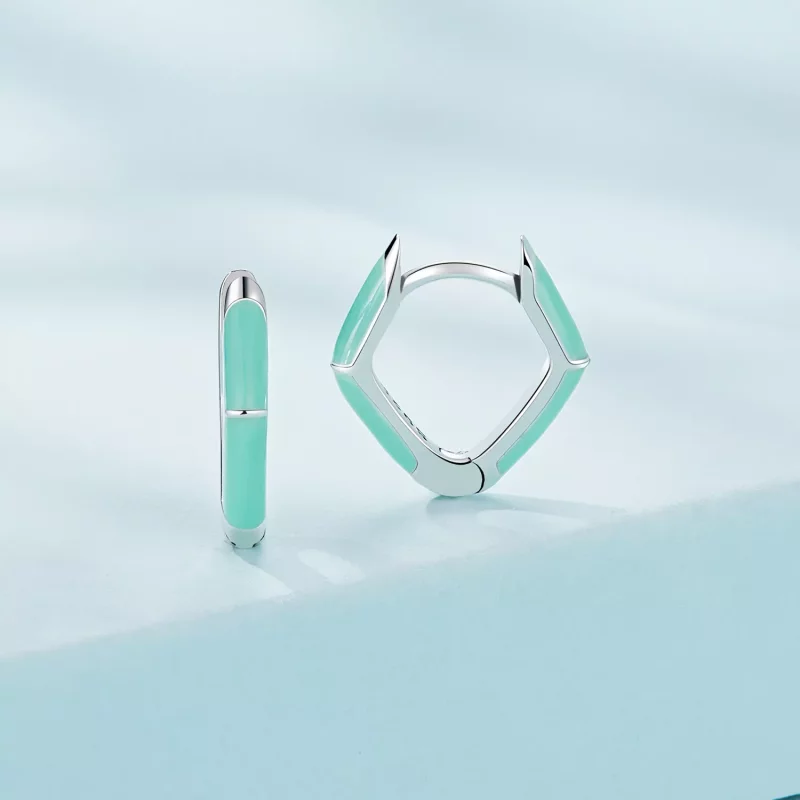 (afbeelding voor) Pandora-stijl Blauwe Diamanten Hoepeloorbellen - SCE1569-GN - Bekijken 2