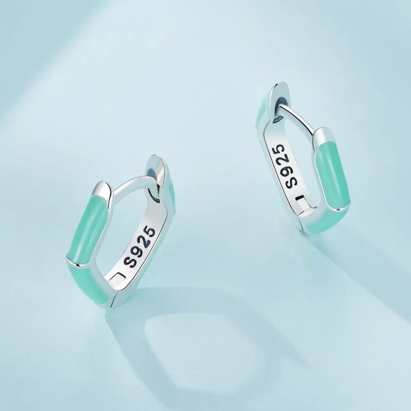 (afbeelding voor) Pandora-stijl Blauwe Diamanten Hoepeloorbellen - SCE1569-GN - Bekijken 3