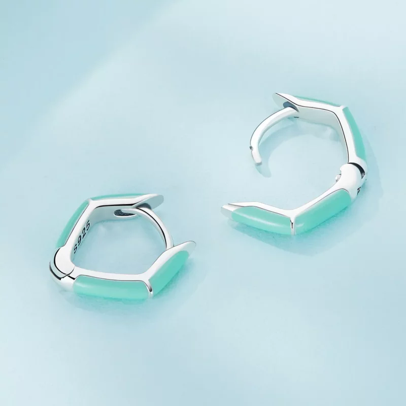 (afbeelding voor) Pandora-stijl Blauwe Diamanten Hoepeloorbellen - SCE1569-GN - Bekijken 4